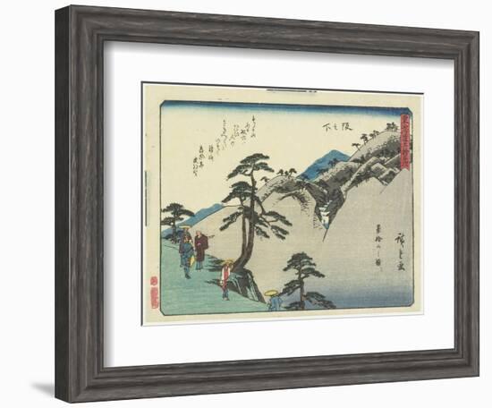 View of the Fudesaka Mountain in Sakanoshita, 1837-1844-Utagawa Hiroshige-Framed Giclee Print