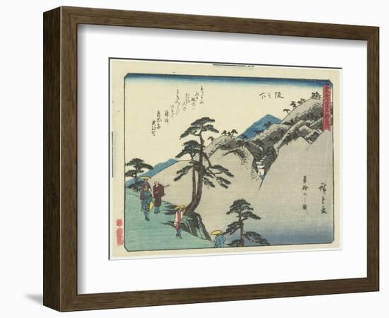 View of the Fudesaka Mountain in Sakanoshita, 1837-1844-Utagawa Hiroshige-Framed Giclee Print