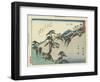 View of the Fudesaka Mountain in Sakanoshita, 1837-1844-Utagawa Hiroshige-Framed Giclee Print