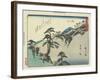 View of the Fudesaka Mountain in Sakanoshita, 1837-1844-Utagawa Hiroshige-Framed Giclee Print