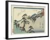 View of the Fudesaka Mountain in Sakanoshita, 1837-1844-Utagawa Hiroshige-Framed Giclee Print