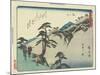 View of the Fudesaka Mountain in Sakanoshita, 1837-1844-Utagawa Hiroshige-Mounted Giclee Print