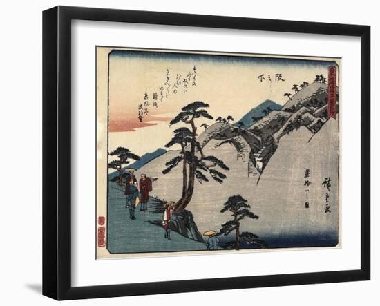 View of the Fudesute Mountain in Sakanoshita, 1837-1844-Utagawa Hiroshige-Framed Giclee Print