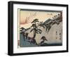 View of the Fudesute Mountain in Sakanoshita, 1837-1844-Utagawa Hiroshige-Framed Giclee Print