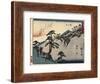 View of the Fudesute Mountain in Sakanoshita, 1837-1844-Utagawa Hiroshige-Framed Giclee Print