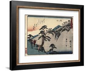 View of the Fudesute Mountain in Sakanoshita, 1837-1844-Utagawa Hiroshige-Framed Giclee Print