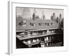 View of the Galleries at the Oxford Arms Inn, Warwick Lane, from the Roof, City of London, 1875-null-Framed Photographic Print