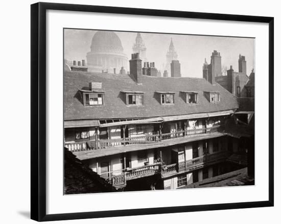 View of the Galleries at the Oxford Arms Inn, Warwick Lane, from the Roof, City of London, 1875-null-Framed Photographic Print