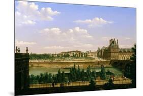 View of the Gardens and Palace of the Tuileries from the Quai D'Orsay, 1813-Etienne Bouhot-Mounted Giclee Print