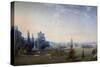 View of the Gardens of Chateau De Malmaison-null-Stretched Canvas