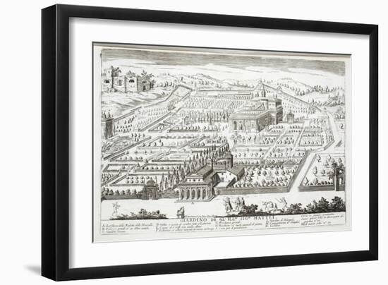 View of the Gardens of the Villa Mattei-Giovanni Domenico de' Rossi-Framed Giclee Print