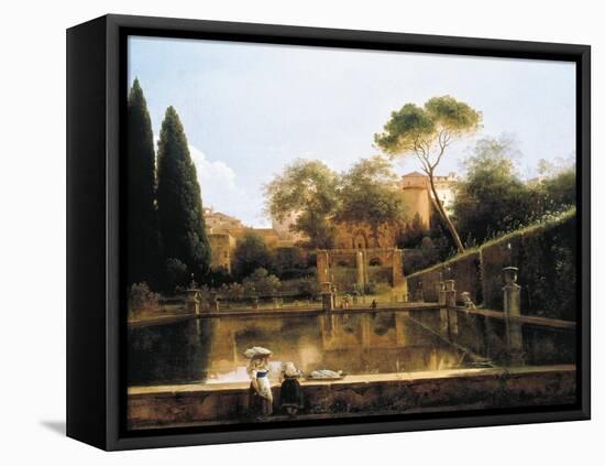 View of the Gardens of Villa D'Este in Tivoli, 1811-Pierre Athanase Chauvin-Framed Stretched Canvas