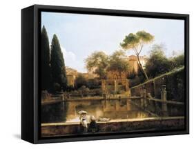 View of the Gardens of Villa D'Este in Tivoli, 1811-Pierre Athanase Chauvin-Framed Stretched Canvas