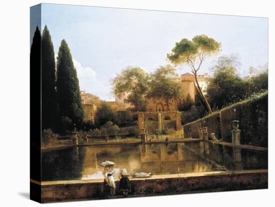 View of the Gardens of Villa D'Este in Tivoli, 1811-Pierre Athanase Chauvin-Stretched Canvas