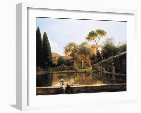 View of the Gardens of Villa D'Este in Tivoli, 1811-Pierre Athanase Chauvin-Framed Giclee Print