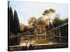 View of the Gardens of Villa D'Este in Tivoli, 1811-Pierre Athanase Chauvin-Stretched Canvas