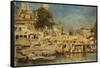 View of the Ghats at Benares, 1873-Edwin Lord Weeks-Framed Stretched Canvas