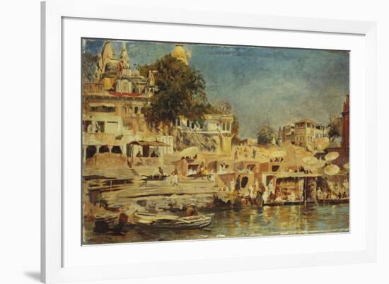 View of the Ghats at Benares, 1873-Edwin Lord Weeks-Framed Giclee Print