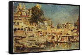 View of the Ghats at Benares, 1873-Edwin Lord Weeks-Framed Stretched Canvas