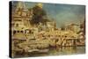 View of the Ghats at Benares, 1873-Edwin Lord Weeks-Stretched Canvas