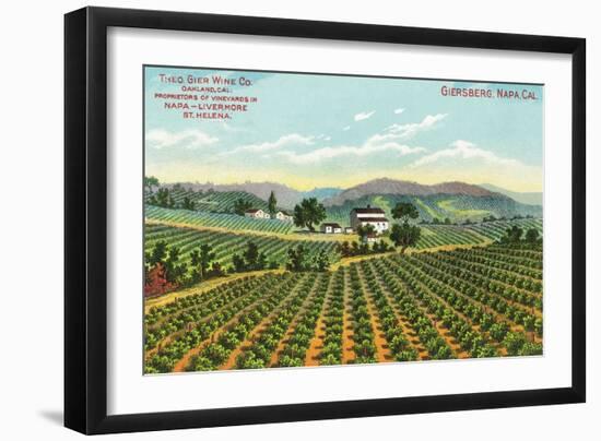 View of the Giersberg Vineyard - Napa, CA-Lantern Press-Framed Art Print