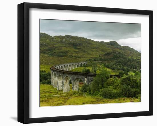 View of the Glenfinnan Viaduct, Highlands, Scotland, United Kingdom, Europe-Karol Kozlowski-Framed Premium Photographic Print