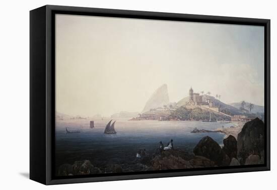 View of the Gloria Church and Sugarloaf Mountain, Rio De Janeiro-Thomas Ender-Framed Stretched Canvas
