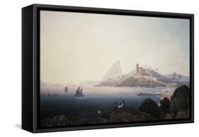 View of the Gloria Church and Sugarloaf Mountain, Rio De Janeiro-Thomas Ender-Framed Stretched Canvas