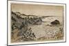 View of the Golden Turtle Hill at Enoshima and Shichiri Beach from Kamakura Mountains, 1783-90-Kitao Shigemasa-Mounted Giclee Print