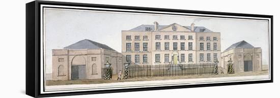 View of the Governor's House at Knightsbridge Barracks, Westminster, London, C1810-null-Framed Stretched Canvas