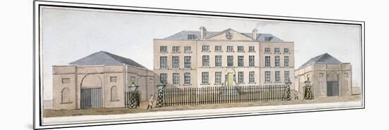 View of the Governor's House at Knightsbridge Barracks, Westminster, London, C1810-null-Mounted Premium Giclee Print