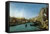 View of the Grand Canal from the Riva Del Vin and Riva Del Carbon-Alessandro Bonvicino Moretto-Framed Stretched Canvas