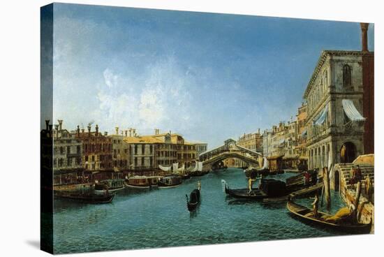 View of the Grand Canal from the Riva Del Vin and Riva Del Carbon-Alessandro Bonvicino Moretto-Stretched Canvas