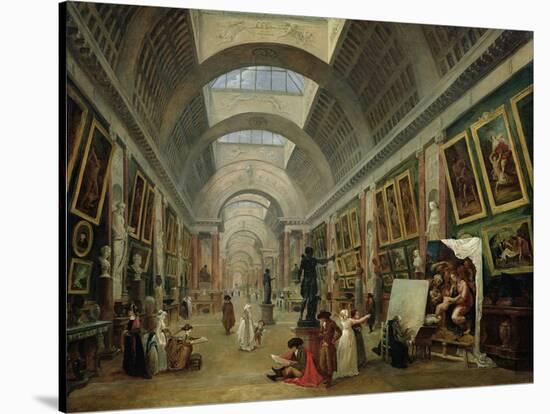 View of the Grand Gallery of the Louvre, 1796-Hubert Robert-Stretched Canvas