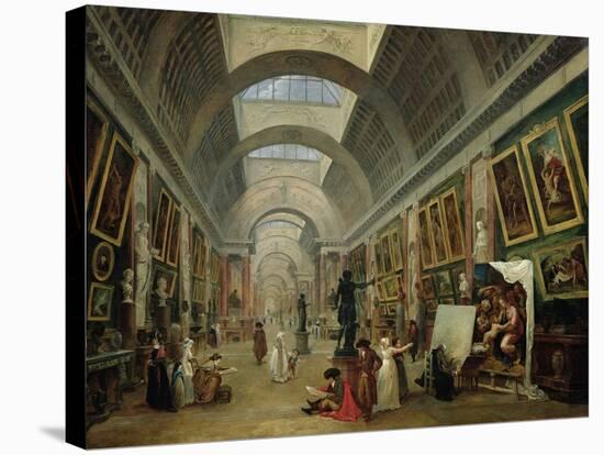 View of the Grand Gallery of the Louvre, 1796-Hubert Robert-Stretched Canvas