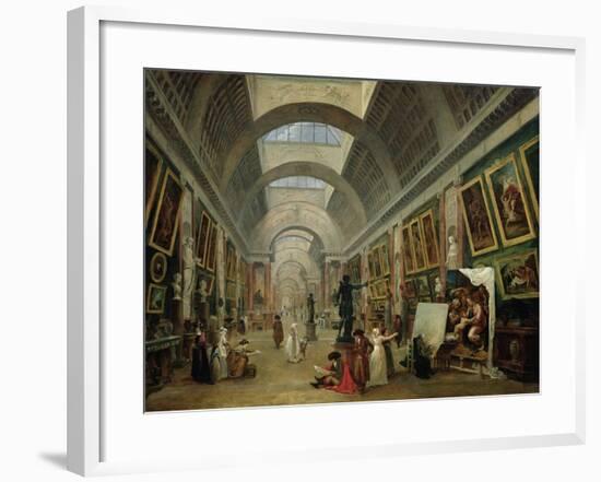 View of the Grand Gallery of the Louvre, 1796-Hubert Robert-Framed Giclee Print