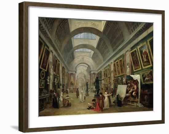 View of the Grand Gallery of the Louvre, 1796-Hubert Robert-Framed Giclee Print