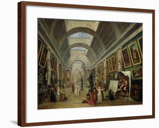 View of the Grand Gallery of the Louvre, 1796-Hubert Robert-Framed Giclee Print