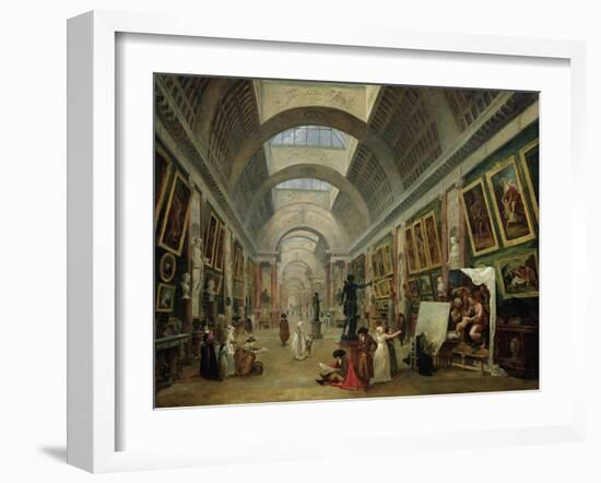 View of the Grand Gallery of the Louvre, 1796-Hubert Robert-Framed Giclee Print