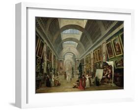 View of the Grand Gallery of the Louvre, 1796-Hubert Robert-Framed Giclee Print