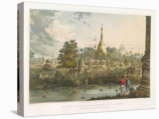 View of the Great Dagon Pagoda at Rangoon from the West, Engraved by Henry Pyall (1795-1833)…-Joseph Moore-Stretched Canvas