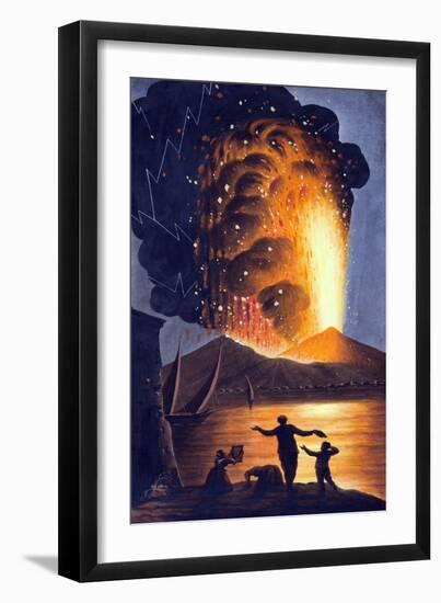 View of the Great Eruption of Mount Vesuvius on Sunday Night August 8th 1779 from His Sicilian Maje-Pietro Fabris-Framed Giclee Print