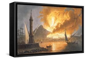 View of the Great Eruption of Vesuvius from the Mole of Naples in the Night of 20 October 1767-Pietro Fabris-Framed Stretched Canvas