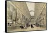 View of the Great Gallery at the Louvre, C.1850-70-Louis Jules Arnout-Framed Stretched Canvas