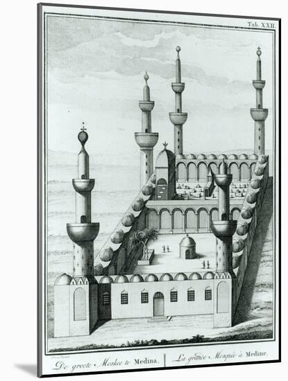 View of the Great Mosque at Medina before the Desecration of the Tombs by the Wahhabi Sect, from…-null-Mounted Giclee Print