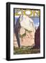 View of the Great White Throne, Zion National Park, Utah-Lantern Press-Framed Art Print