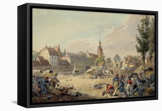 View of the Grimma Suburb, Leipzig, 1813-John Augustus Atkinson-Framed Stretched Canvas