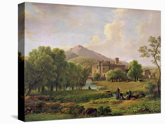 View of the Grottaferrata Monastery, 1844 (Oil on Canvas)-Jean Joseph Xavier Bidauld-Stretched Canvas