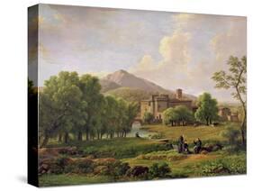 View of the Grottaferrata Monastery, 1844 (Oil on Canvas)-Jean Joseph Xavier Bidauld-Stretched Canvas