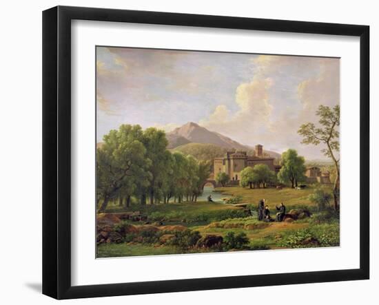 View of the Grottaferrata Monastery, 1844 (Oil on Canvas)-Jean Joseph Xavier Bidauld-Framed Giclee Print